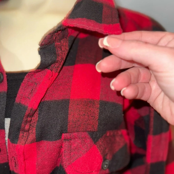 Flannel Co Stylish Buffalo Check Flannel plaid shirt. Red and Black size XXL - Picture 11 of 14